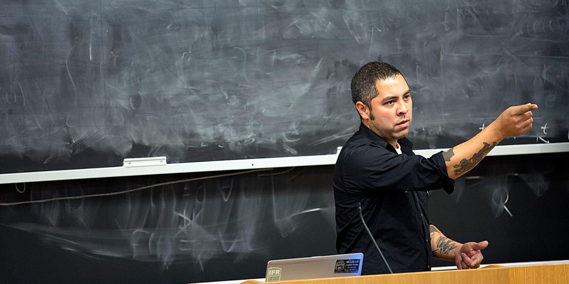 Humans Rights Teacher at Podium