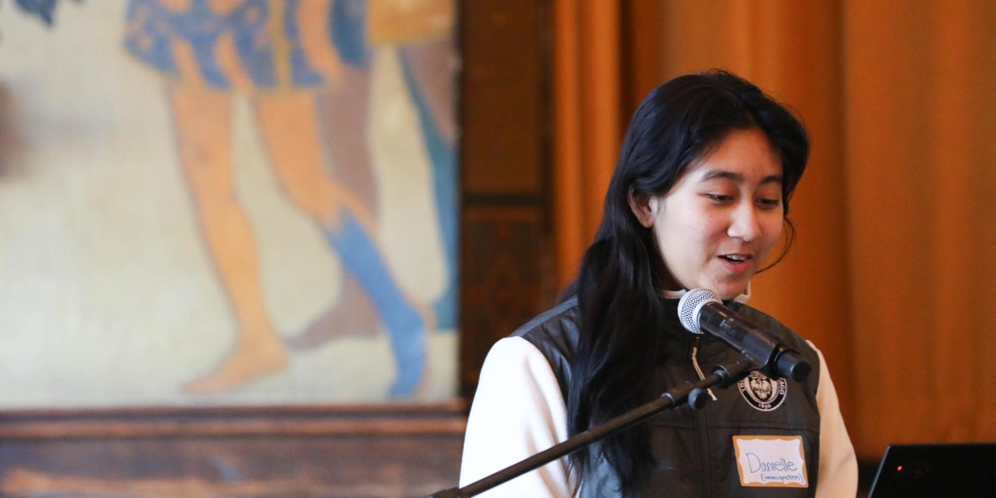 Student Speaker at Podium