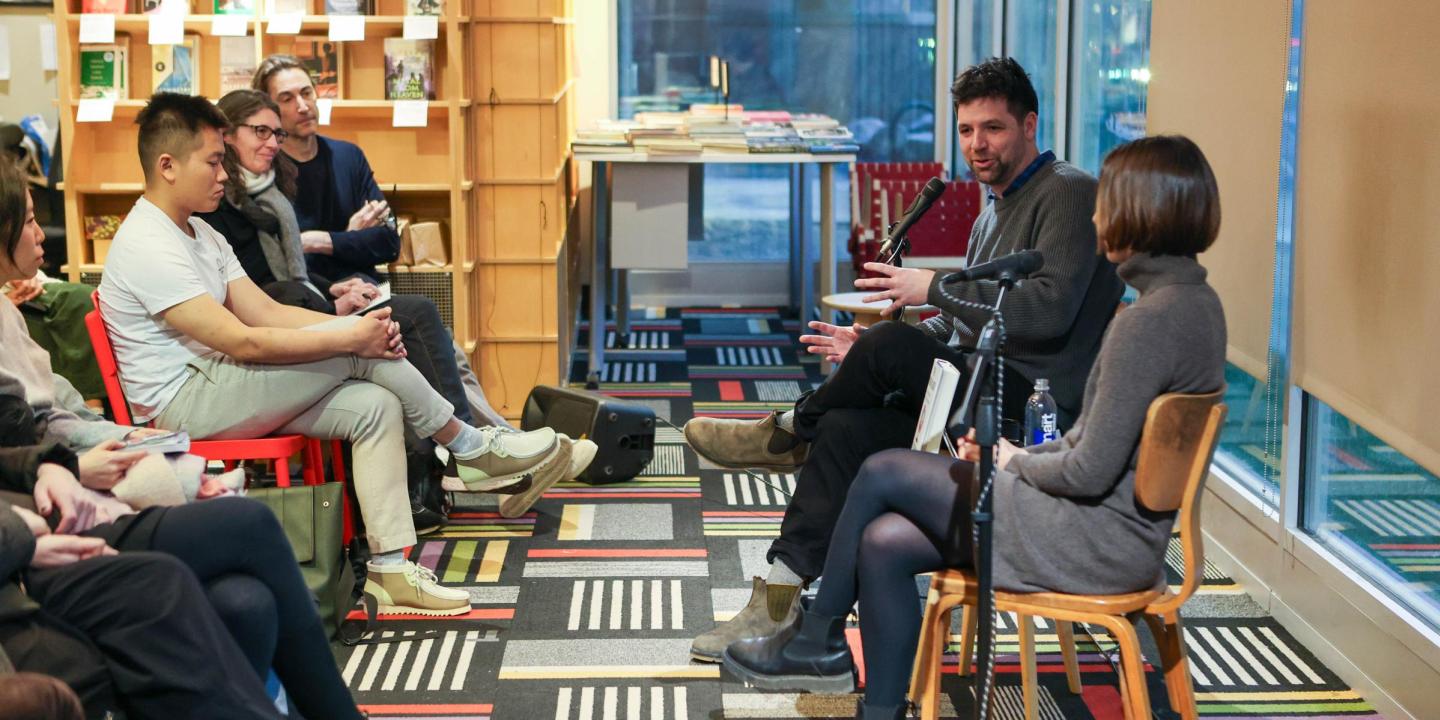 Atossa Araxia Abrahamian and Peter Baker at Pozen Center event for her book "The Hidden Globe"