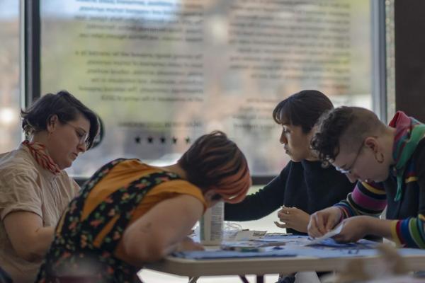 Students sitting at table