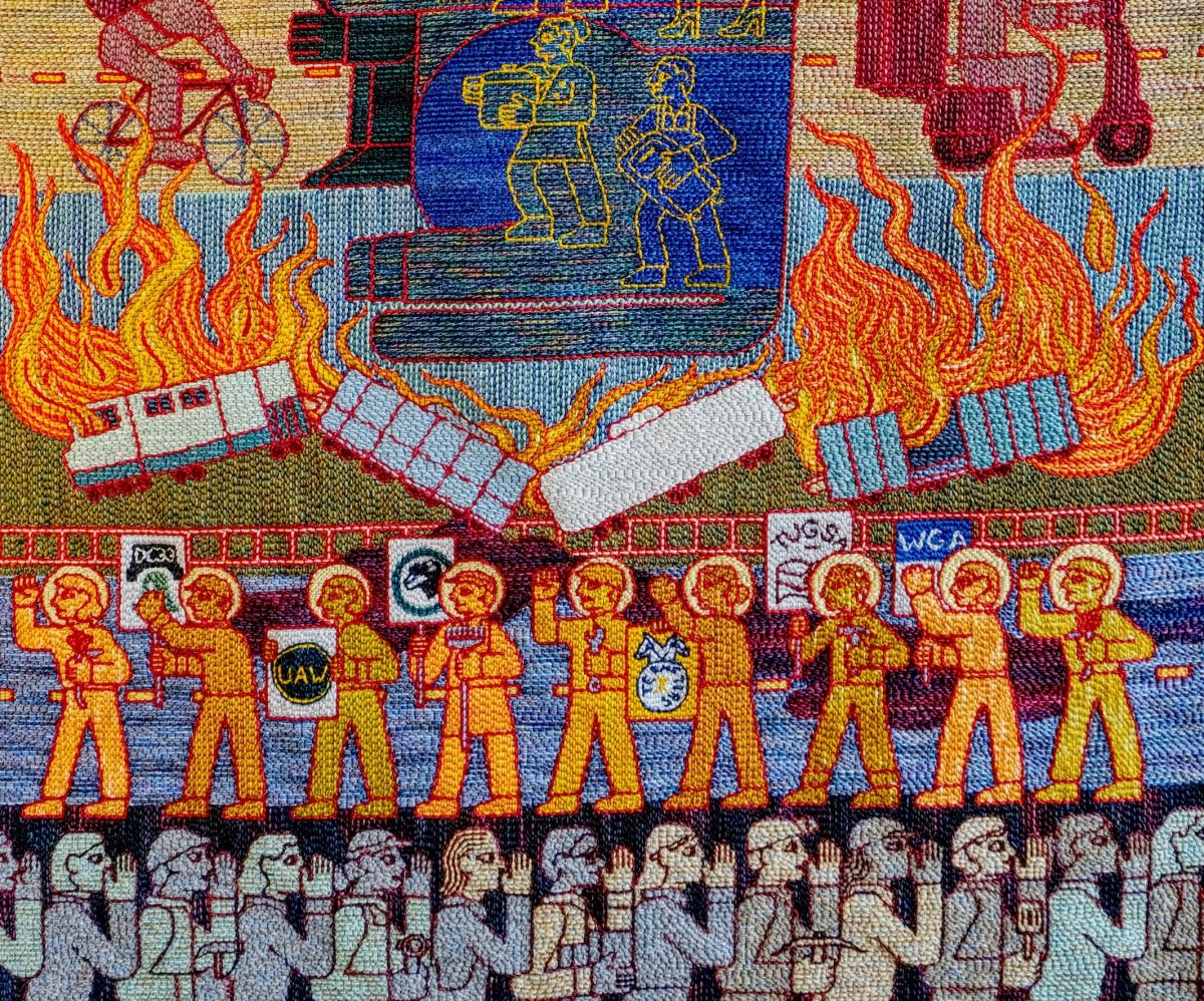 2023 fabric art piece, Hot Labor Summer, by Tabitha Arnold