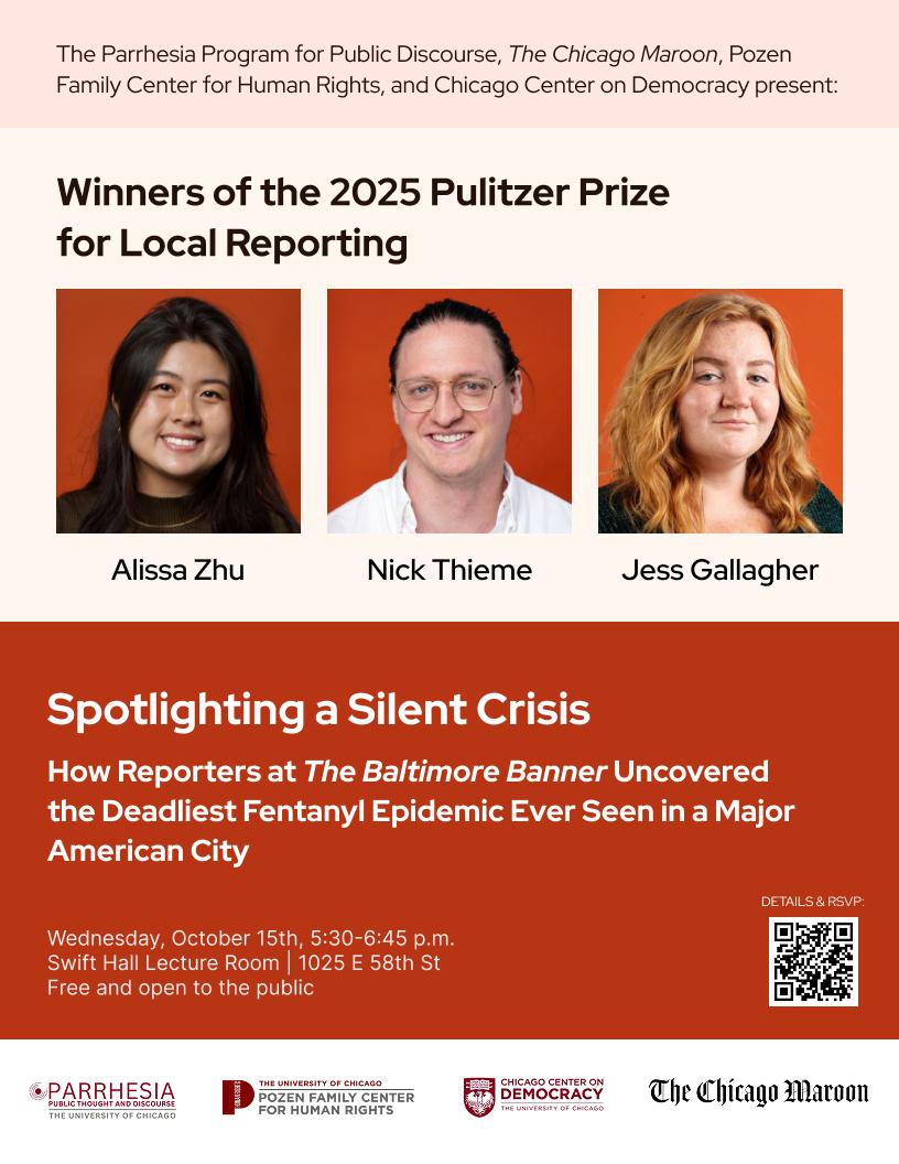 Poster for event with three journalists on October 15