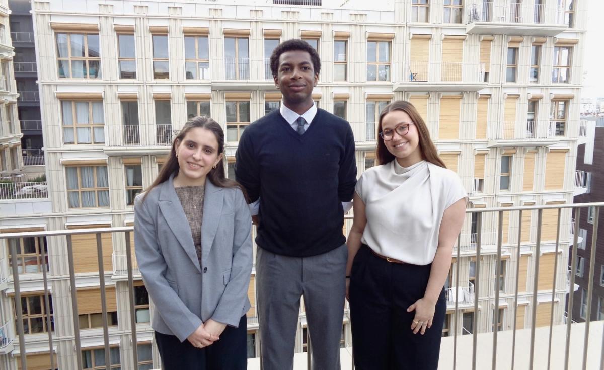 Three students from Paris meeting